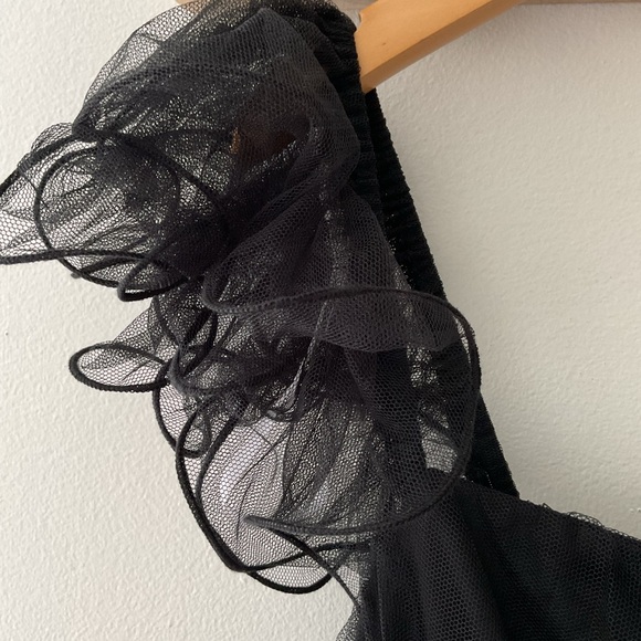Lulus Tulle For Love Black Mesh Tulle Tiered Ruffled Maxi Dress NWT XXL - Picture 7 of 16